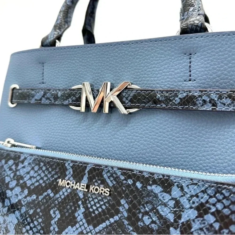 Michael Kors Large Reed Leather Belted Satchel Crossbody Bag & Large TZ Wristlet